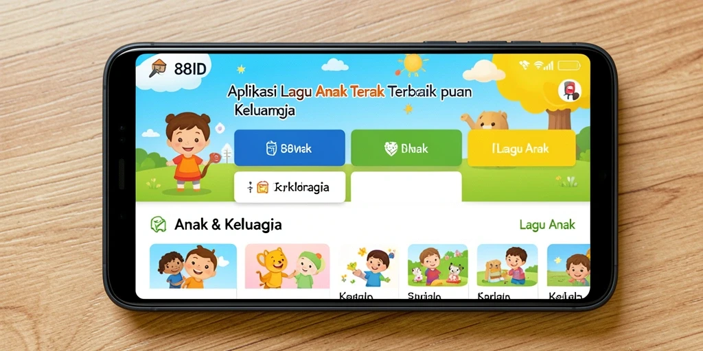 Tampilan antarmuka aplikasi 88ID untuk Lagu Anak yang menarik.
