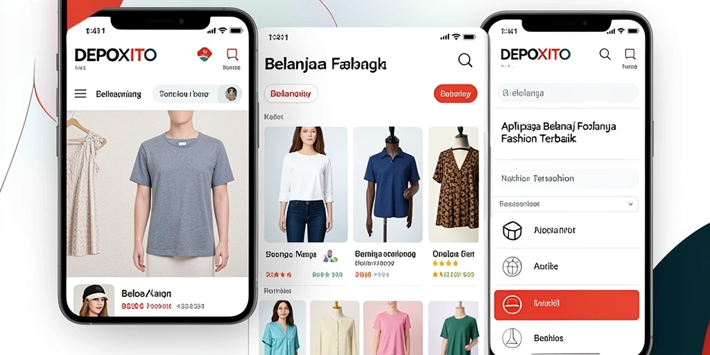 Screenshot antarmuka DEPOXITO menampilkan koleksi fashion terbaru.