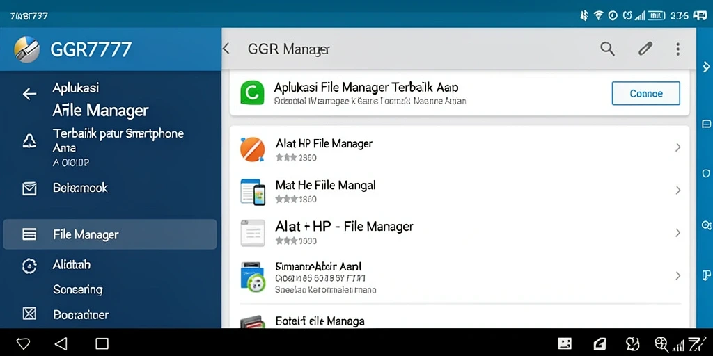 Tampilan antarmuka sederhana dari GGR7777 sebagai aplikasi File Manager.