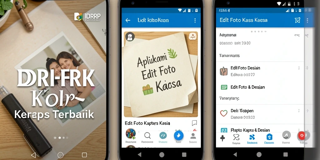 Screenshot antarmuka aplikasi IDRRP dengan efek Edit Foto Kertas Kaca.